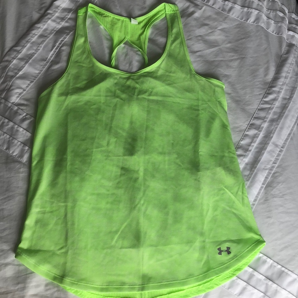 Under armour workout neon yellow/green tank top